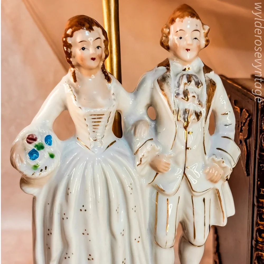 Porcelain Courting Couple Lamp